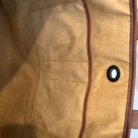 RARE Coach Men's Tan Leather Turnlock Toby Weekender Bag with Strap - Picture 8 of 9